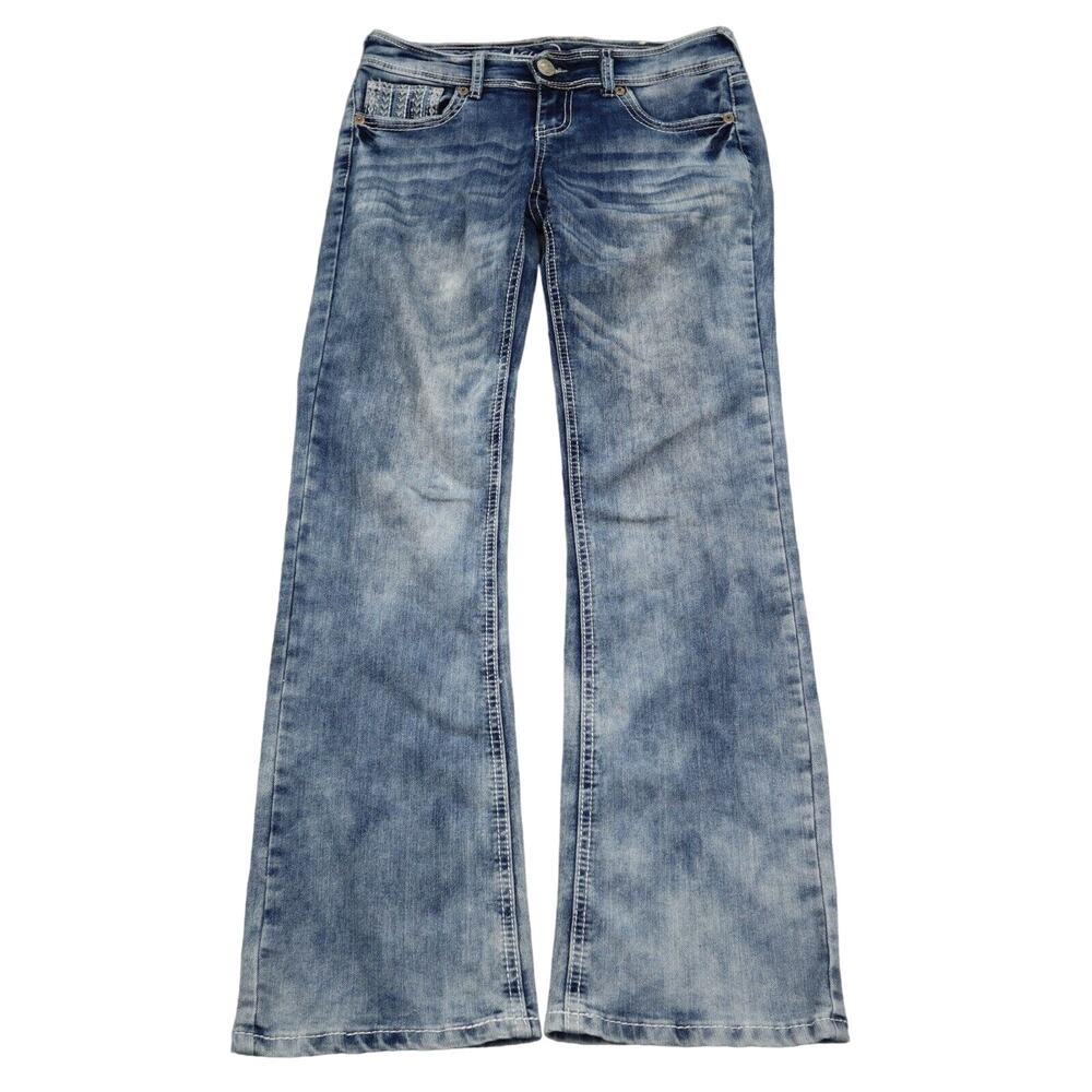 Ariya Jeans Pants Womens 5 Blue Denim Bootcut Flat Front Pockets Bottoms